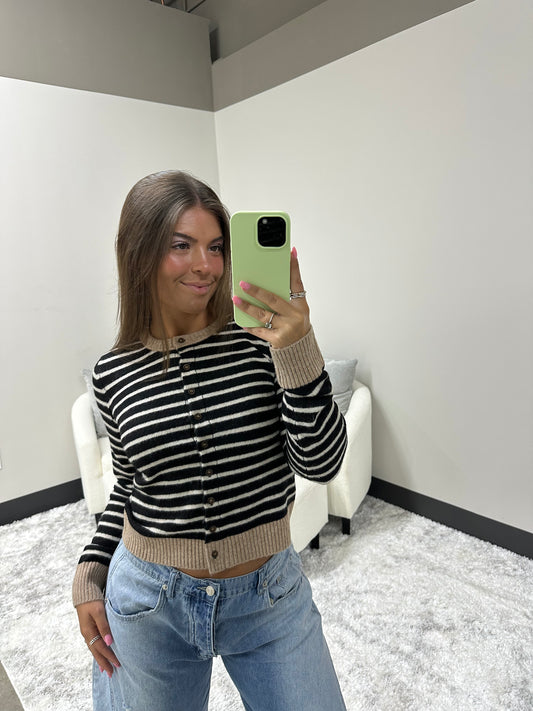 The Striped Knit Cardigan