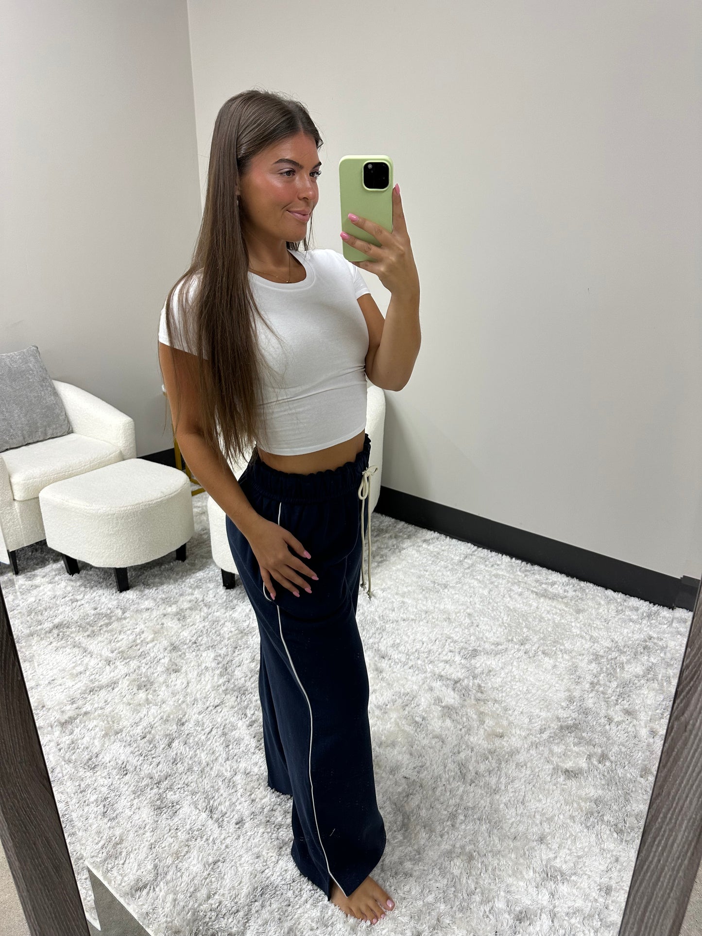 The Foldover Striped Sweats