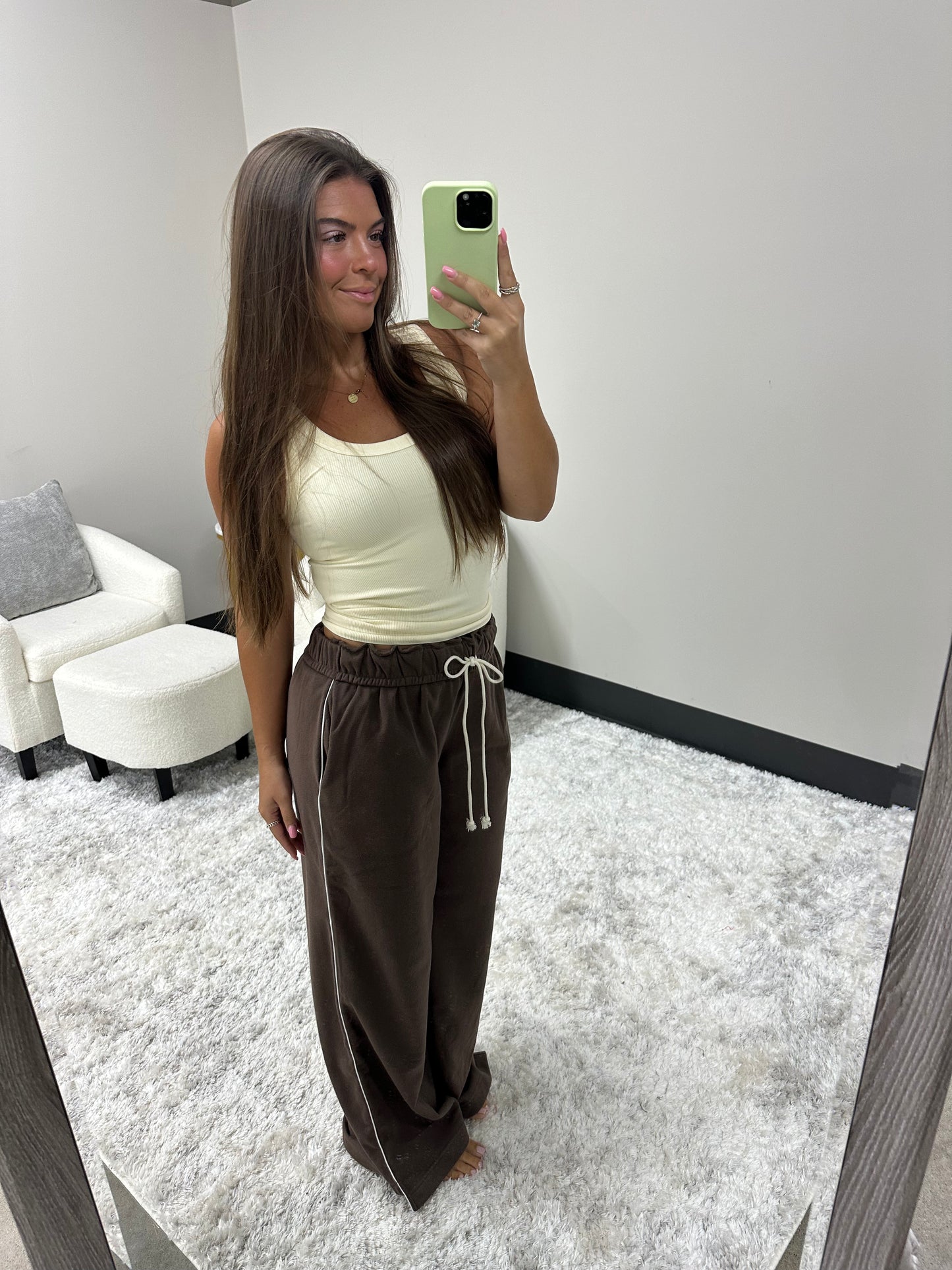 The Foldover Striped Sweats