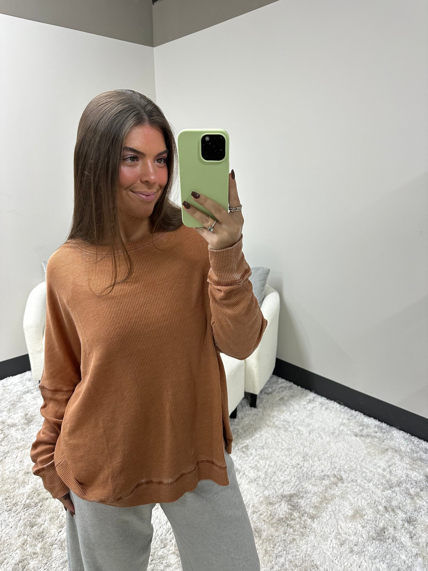 Waffle Roundneck Pullover
