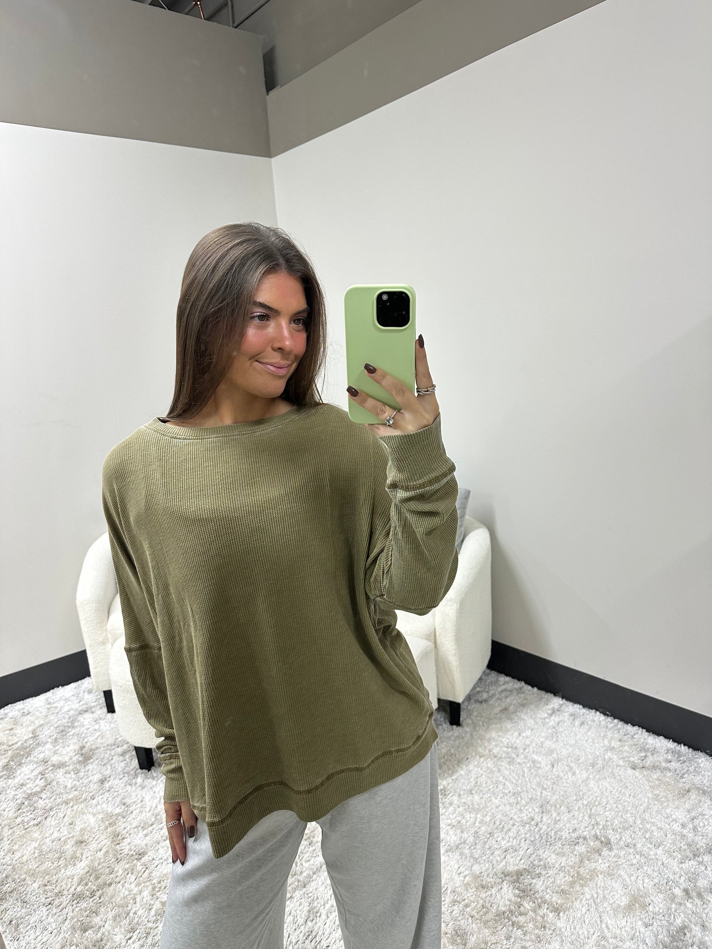 Waffle Roundneck Pullover