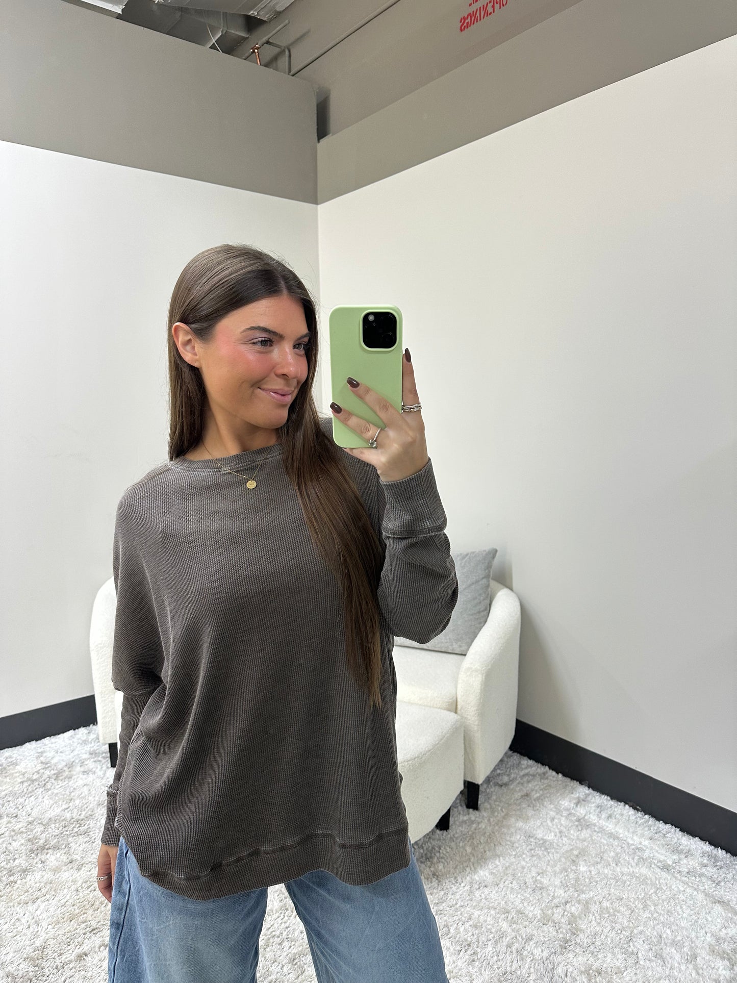 Waffle Roundneck Pullover