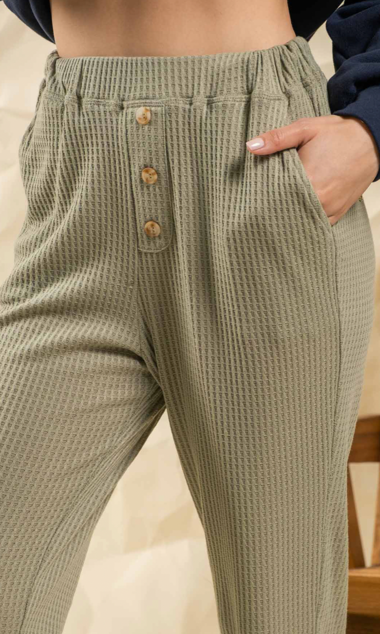 The Waffle Button Joggers
