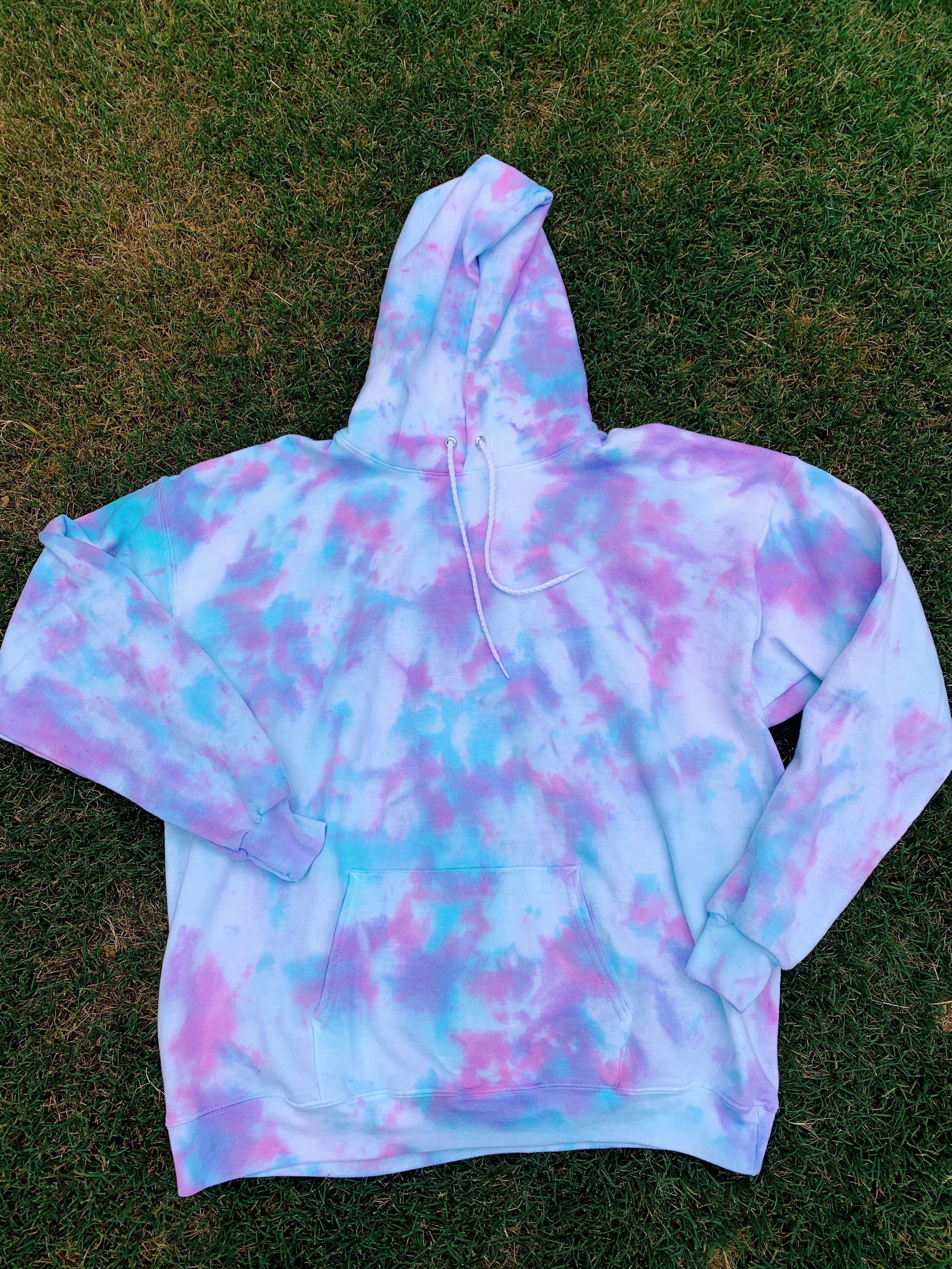 Tie dye hoodie hot sale pink and blue