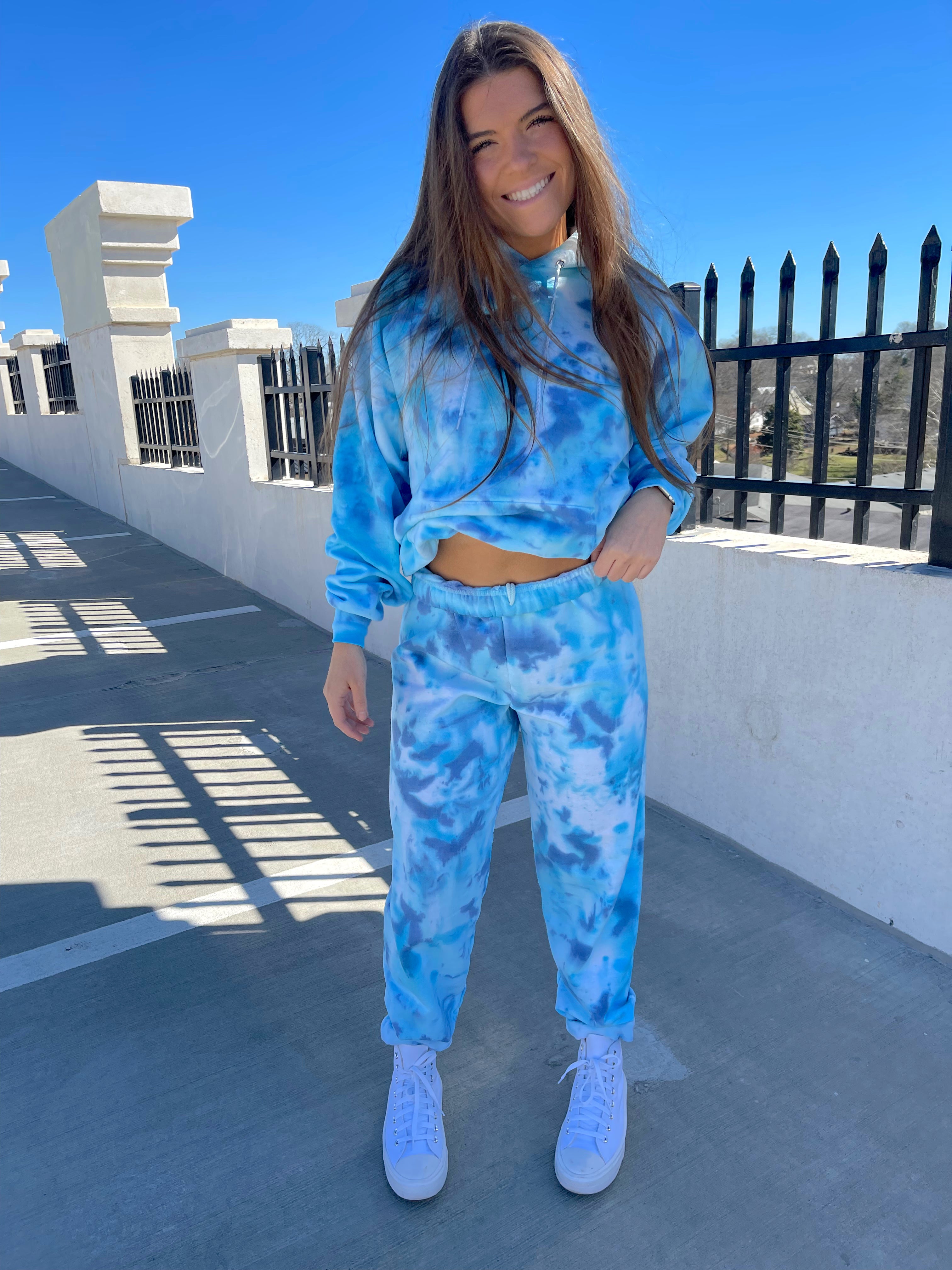 Tie dye sweatpants and shirt set new arrivals